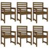 7 Piece Garden Dining Set - Honey Brown Solid Pine Wood