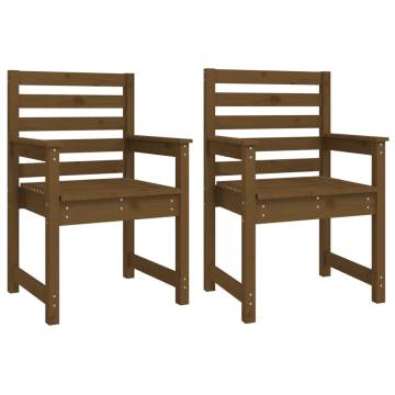 7 Piece Garden Dining Set - Honey Brown Solid Pine Wood