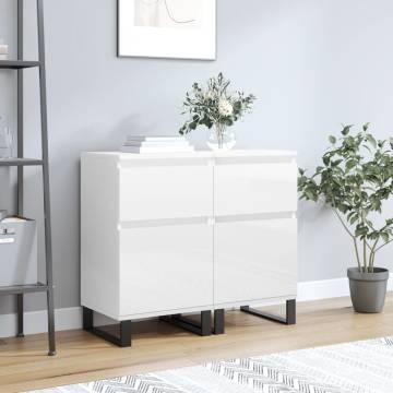 Trendy High Gloss White Sideboards - 2 pcs | Hipo Market