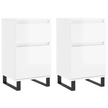 Trendy High Gloss White Sideboards - 2 pcs | Hipo Market