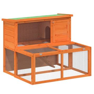 Rabbit Hutch Brown 102x90 cm - Solid Pine Wood for Pets