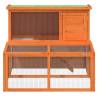 Rabbit Hutch Brown 102x90 cm - Solid Pine Wood for Pets