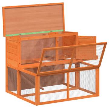 Rabbit Hutch Brown 102x90 cm - Solid Pine Wood for Pets