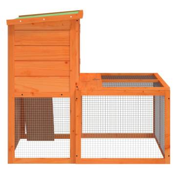 Rabbit Hutch Brown 102x90 cm - Solid Pine Wood for Pets