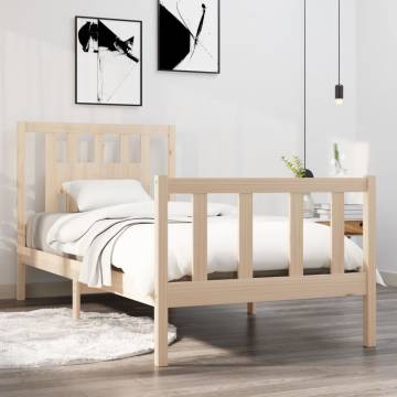 Solid Wood Bed Frame 75x190 cm - Small Single | HipoMarket