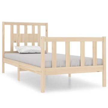 Solid Wood Bed Frame 75x190 cm - Small Single | HipoMarket