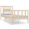 Solid Wood Bed Frame 75x190 cm - Small Single | HipoMarket