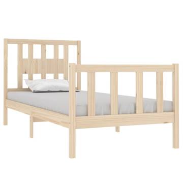 Solid Wood Bed Frame 75x190 cm - Small Single | HipoMarket