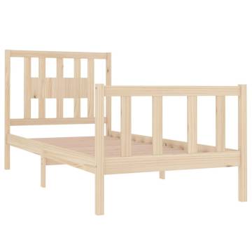 Solid Wood Bed Frame 75x190 cm - Small Single | HipoMarket