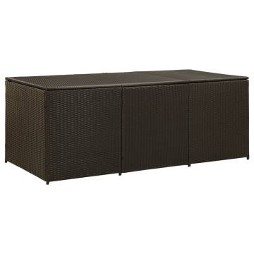 Stylish Poly Rattan Garden Storage Box - 180x90x70 cm Brown