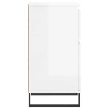 Trendy High Gloss White Sideboards - 2 pcs | Hipo Market