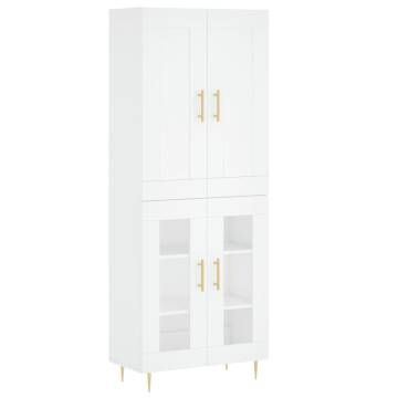 Elegant Highboard White 69.5x34x180 cm - Stylish Storage