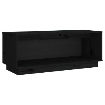 Elegant Black TV Cabinet - Solid Pine Wood | Hipomarket UK