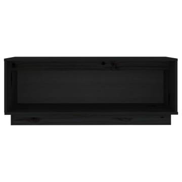 Elegant Black TV Cabinet - Solid Pine Wood | Hipomarket UK