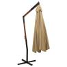 Hanging Parasol with Wooden Pole 350 cm - Taupe Shade Outdoor