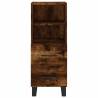 Elegant Highboard in Smoked Oak - 34.5x34x180 cm