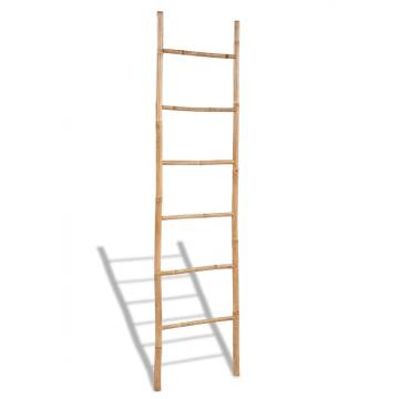 Bamboo Towel Ladder with 6 Rungs | Stylish & Durable Design