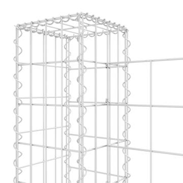 U-shape Gabion Basket with 4 Posts - 380x20x100 cm