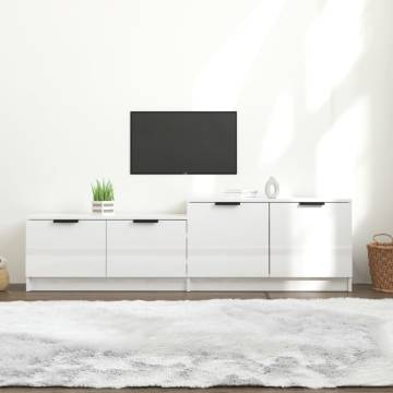 High Gloss White TV Cabinet - Modern Design | HipoMarket