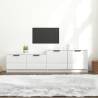 TV Cabinet High Gloss White 158.5x36x45 cm Engineered Wood Colour high gloss white Quantity in Package 1 