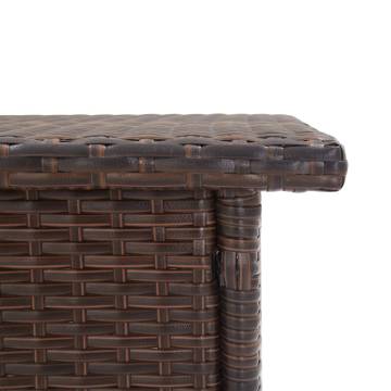 Brown Poly Rattan Tea Table - 50x50x47 cm | Hipo Market