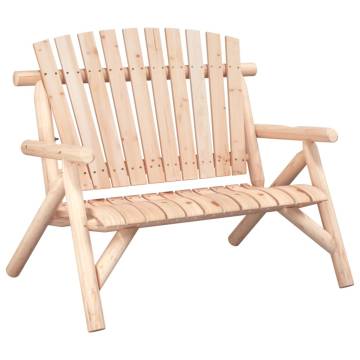 2-Seater Garden Bench - Solid Wood Spruce, 119x85x98 cm