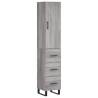 Stylish Highboard Grey Sonoma - 34.5x34x180 cm Engineered Wood