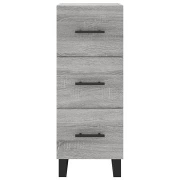 Stylish Highboard Grey Sonoma - 34.5x34x180 cm Engineered Wood