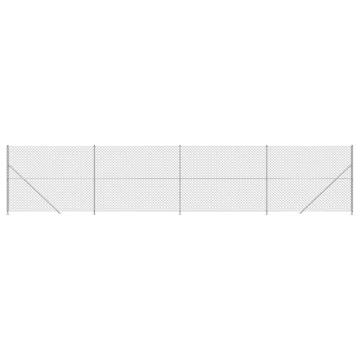 Chain Link Fence with Flange Silver 1.8x10 m - Durable & Secure