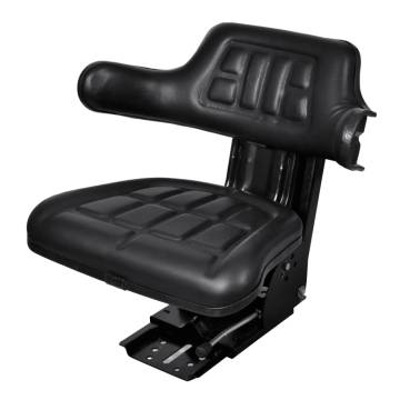 High-Quality Tractor Seat with Suspension - Black Comfort