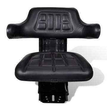 High-Quality Tractor Seat with Suspension - Black Comfort