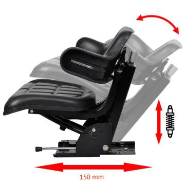 High-Quality Tractor Seat with Suspension - Black Comfort