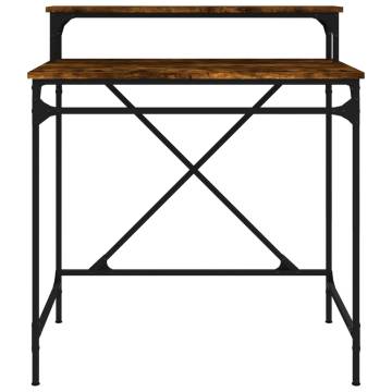 Industrial Smoked Oak Desk - 80x50x90 cm | Hipomarket UK