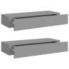 Wall-Mounted Drawer Shelves - Elegant Grey MDF 60x23.5cm