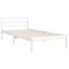 White Single Solid Wood Bed Frame with Headboard | HipoMarket