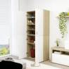 Elegant Shoe Cabinet in White and Sonoma Oak - 80x39x178 cm