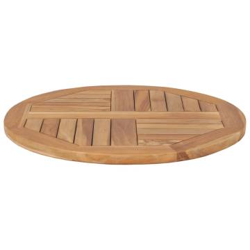 Solid Teak Wood Round Table Top - 60 cm Diameter | HipoMarket