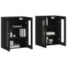 Elegant Wall Mounted Cabinets - 2 Pcs Black Engineered Wood