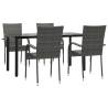 5 Piece Grey Poly Rattan Garden Dining Set - Durable & Stylish