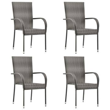 5 Piece Grey Poly Rattan Garden Dining Set - Durable & Stylish