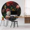 WallArt Circle Wallpaper - Golden Age Flowers | 190 cm