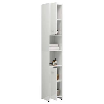 High Gloss White Bathroom Cabinet 30x30x183.5 cm | HipoMarket