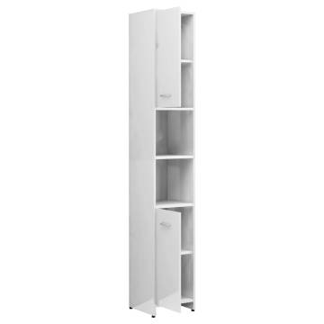 High Gloss White Bathroom Cabinet 30x30x183.5 cm | HipoMarket