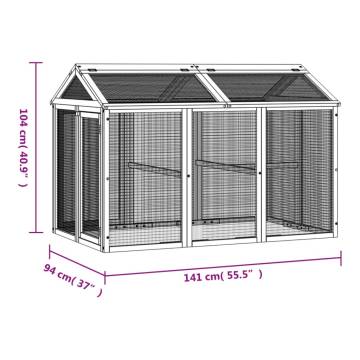 Run Box Mocha - 141x94 cm Solid Wood Pine for Small Animals