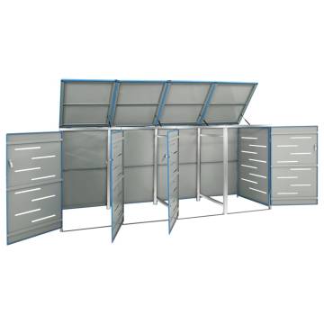 Quadruple Wheelie Bin Shed - Stainless Steel | HipoMarket