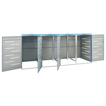 Quadruple Wheelie Bin Shed - Stainless Steel | HipoMarket