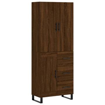 Stylish Highboard in Brown Oak - 69.5x34x180 cm | HipoMarket