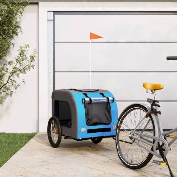 Pet Bike Trailer - Blue & Grey Oxford Fabric | HipoMarket UK