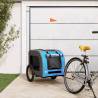 Pet Bike Trailer Blue and Grey Oxford Fabric&Iron Colour blue Size 69 x 133.5 x 73.5 cm 