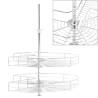 2-Tier Kitchen Wire Basket - Silver, 270 Degree Rotating Design